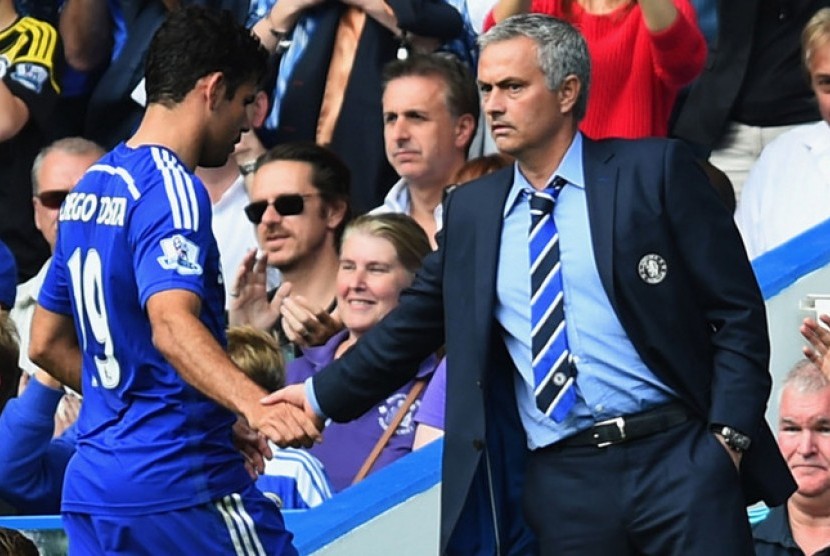 Jose Mourinho dan Diego Costa.