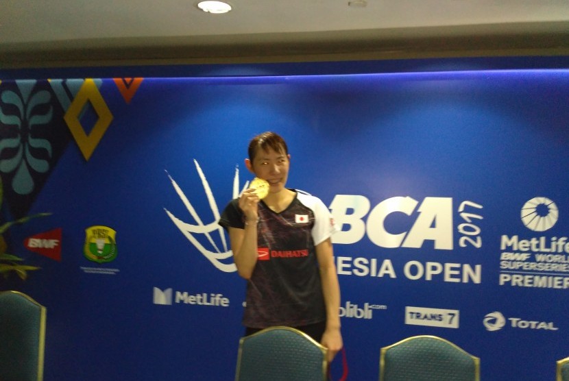 Juara ganda putri BCA Indonesia Open Super Series Premier 2017 asal Jepang, Sayaka Sato