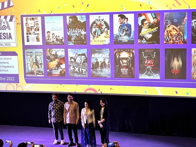 Jumpa pers acara Korea Indonesia Film Festival (KIFF) 2022 di CGV Grand Indonesia, Jakarta Pusat, Selasa (20/9). KIFF 2022 berlangsung mulai 29 September hingga 2 Oktober 2022. 