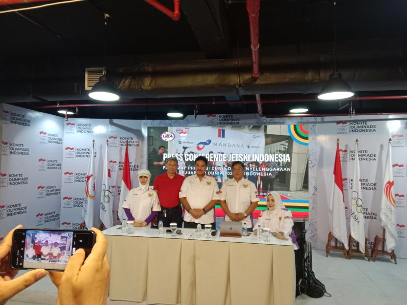Jumpa pers IJBA bertajuk Road map prestasi dunia dan penyelenggaraan kejuaraan dunia 2024 Indonesia di Kantor NOC Indonesia, Jakarta, Rabu (1/11/2023). 