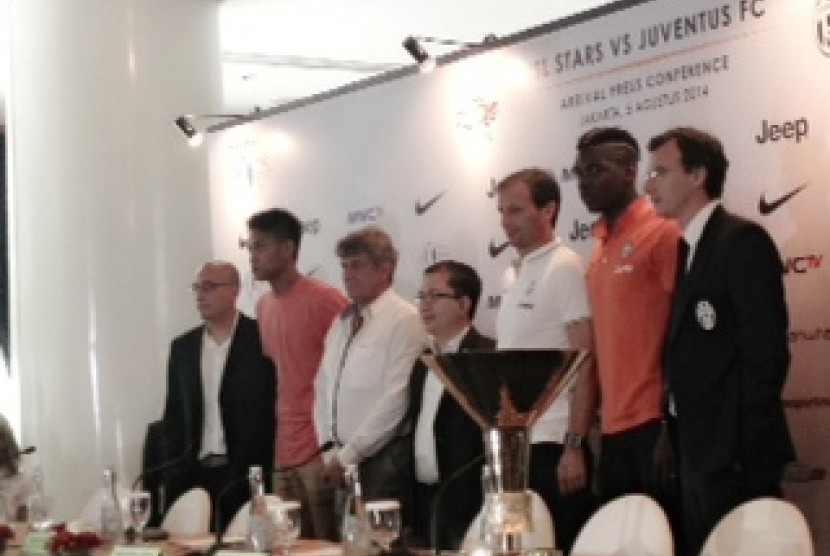 Jumpa pers kedatangan Juventus ke Jakarta, Indonesia, Selasa (5/8).