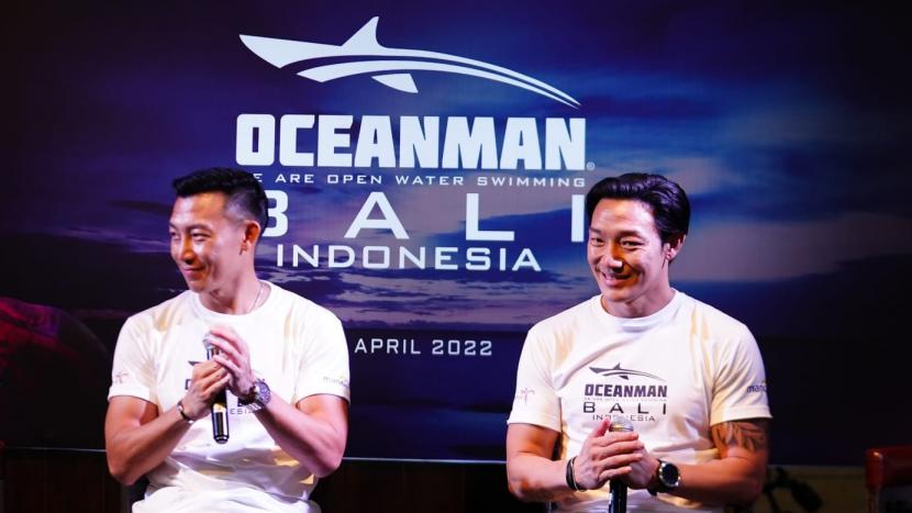 Jumpa pers mengenai gelaran Oceanman di Bali yang akan digelar Juli nanti.