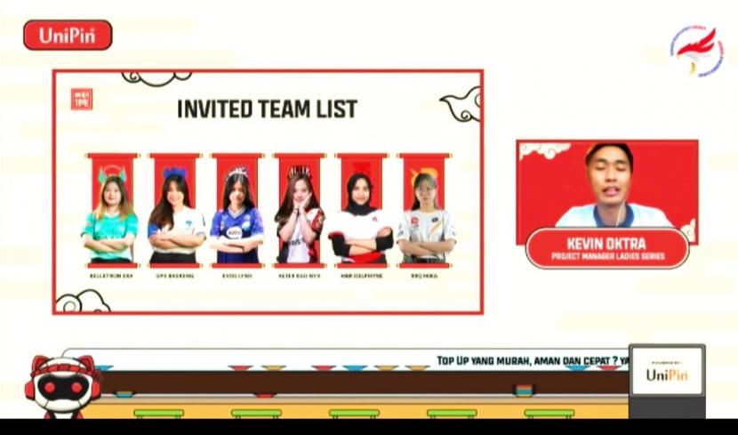 Jumpar pers virtual Turnamen esports Mobile Legends: Bang Bang (MLBB) khusus tim-tim perempuan.