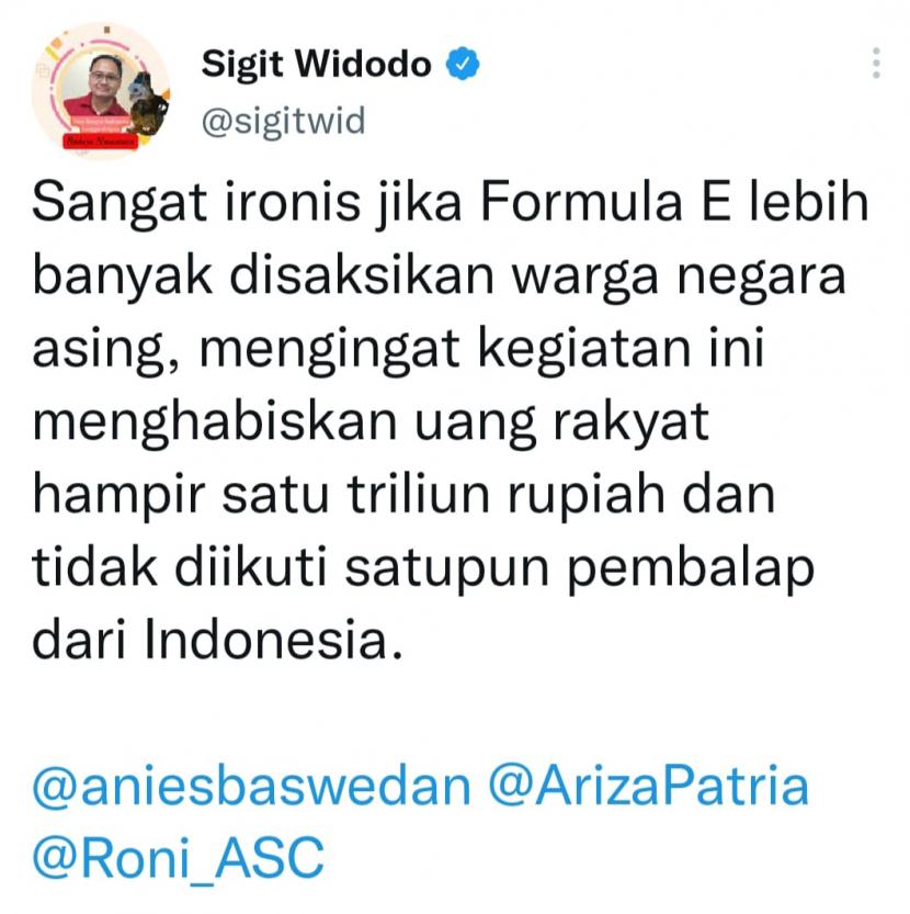 Juru Bicara DPP Partai Solidaritas Indonesia (PSI) Sigit Widodo.