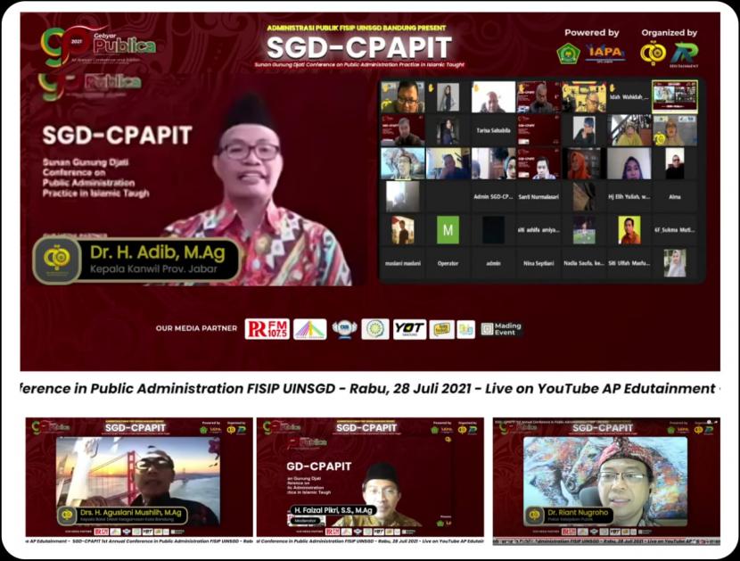 Jurusan Administrasi Publik FISIP UIN Sunan Gunung Djati Bandung bekerja sama dengan IAPA DPD Provinsi Jawa Barat, menggelar acara rembug bersama secara virtual membahas penguatan sumber daya manusia (SDM) lembaga keagamaan, akhir pekan lalu.
