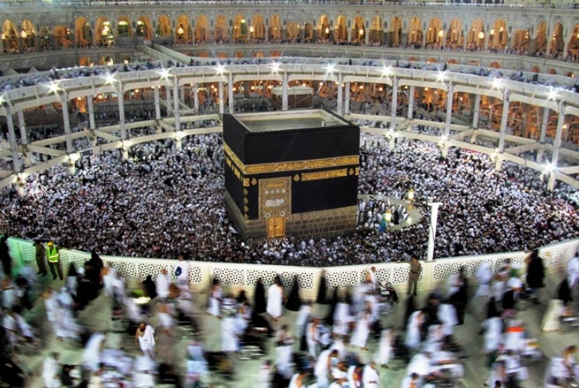 Ka'bah atau Baitullah di Masjidil Haram, Makkah, Arab Saudi.