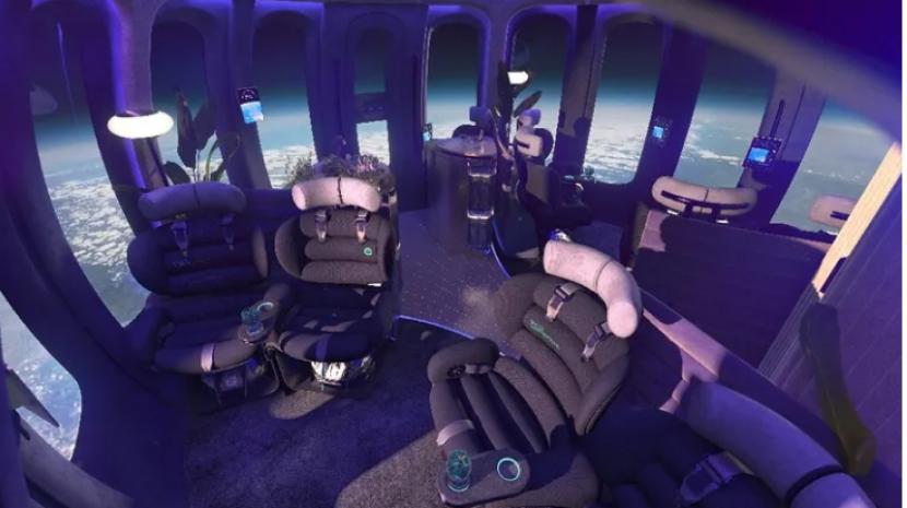 Kabin balon udara Spaceship Neptunus yang akan membawa penumpang ke luar angkasa.