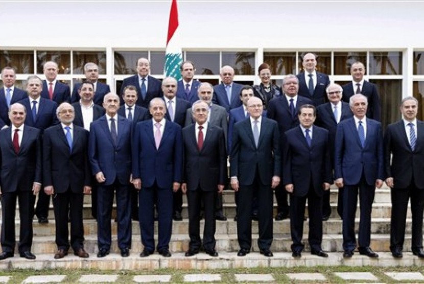 Kabinet baru pemerintahan Lebanon yang diumumkan Sabtu (15/2) waktu setempat.