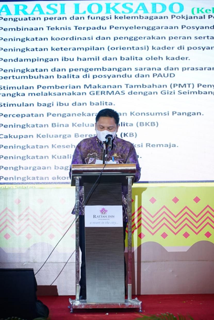 Pemerintah Provinsi Kalimantan Selatan bekerja sama dengan Pemerintah Kabupaten/Kota terus bersinergi memperkuat  penanganan stunting pada anak balita. Kalsel  tetap memprioritaskan penurunan angka stunting pada anak balita melalui program terpadu konkret.