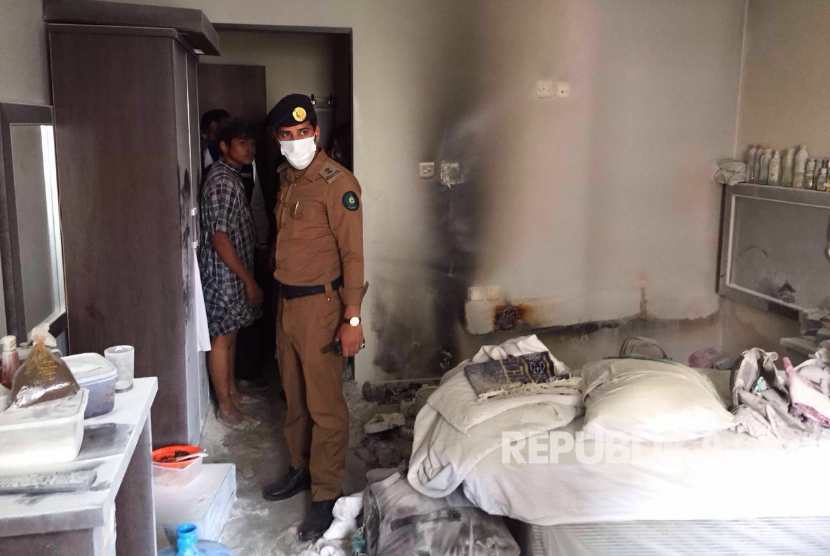 Kamar 215 Pemondokan haji 624 yang terbakar 