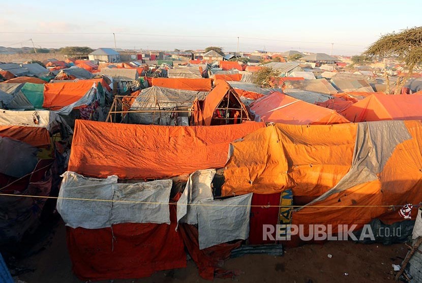 Kamp pengungsian Al Cadaala, Mogadishu, Somalia. 