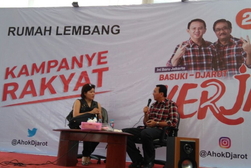 Kampanye rakyat Basuki Tjahja Purnama di Balai Rakyat Rumah Lembang, Menteng, Jakarta Senin (14/11) 