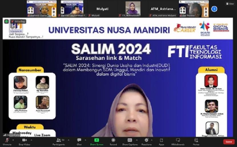 Kampus Digital Bisnis Universitas Nusa Mandiri (UNM) melaksanaan acara tahunan yakni Sarasehan Link and Match (SALIM) 2024.