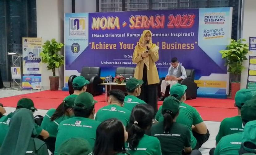Kampus Digital Bisnis Universitas Nusa Mandiri (UNM) sukses menyelenggarakan rangkaian acara kegiatan Pengenalan Kehidupan Kampus bagi Mahasiswa Baru (PKKMB) Masa Orientasi Akademik (MOKA)  dan Seminar Inspirasi (SERASI) 2023.