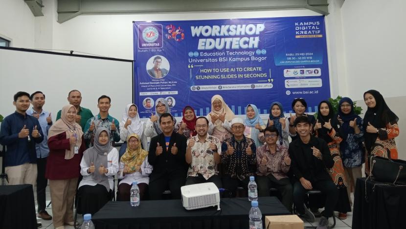 Kampus Digital Kreatif Universitas BSI (Bina Sarana Informatika) kembali mengadakan workshop AI (Artificial Intelligence) bagi para guru dan pendidik di Bogor