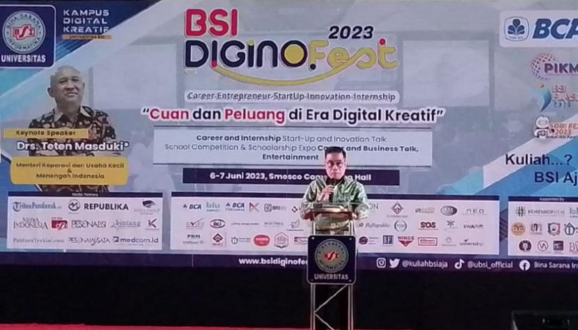 Kampus Digital Kreatif Universitas BSI (Bina Sarana Informatika) melalui UBSI Center kembali menyelenggarakan kegiatan Bursa Kerja dan Magang BSI DiginoFest 2023, Selasa-Rabu, 6-7 Juni 2023.