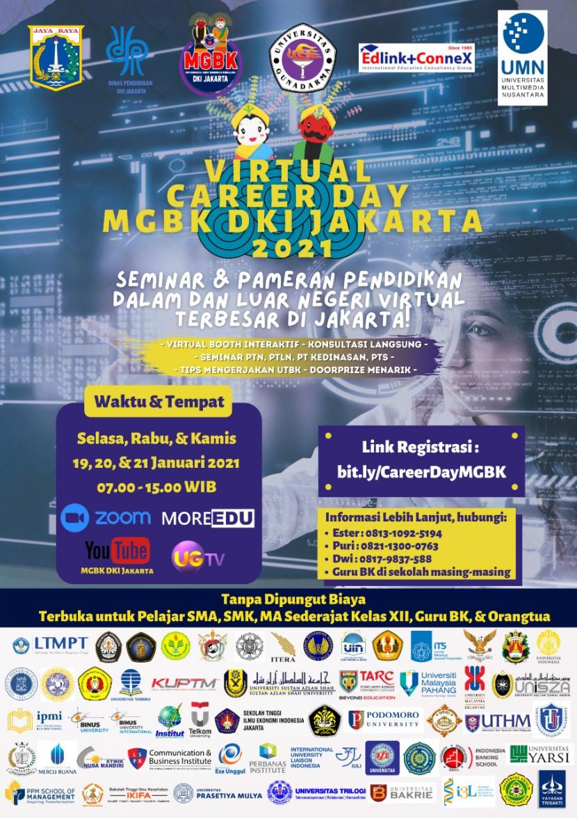 Kampus UBSI mengikuti Virtual Career Day MGBK DKI Jakarta  yang digelar sampai hari ini, Kamis (21/1).