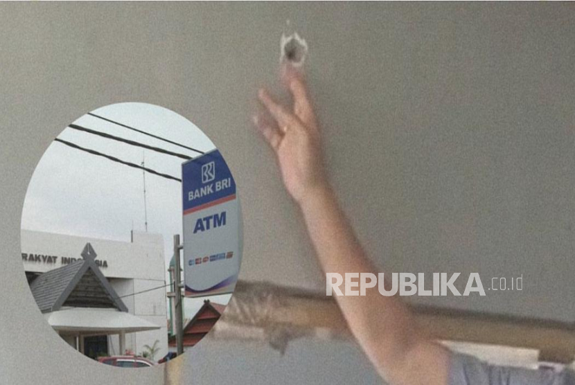 Kantor BRI di Kabupaten Gowa berlubang terkena tembakan senapan yang dibawa Prata S.