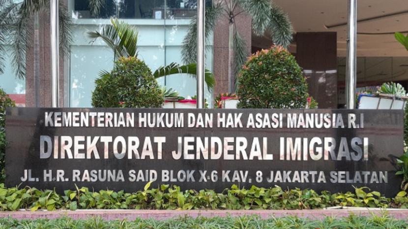 Kantor Direktorat Jenderal (Ditjen) Imigrasi Kemenkumham di Kuningan, Jakarta Selatan.