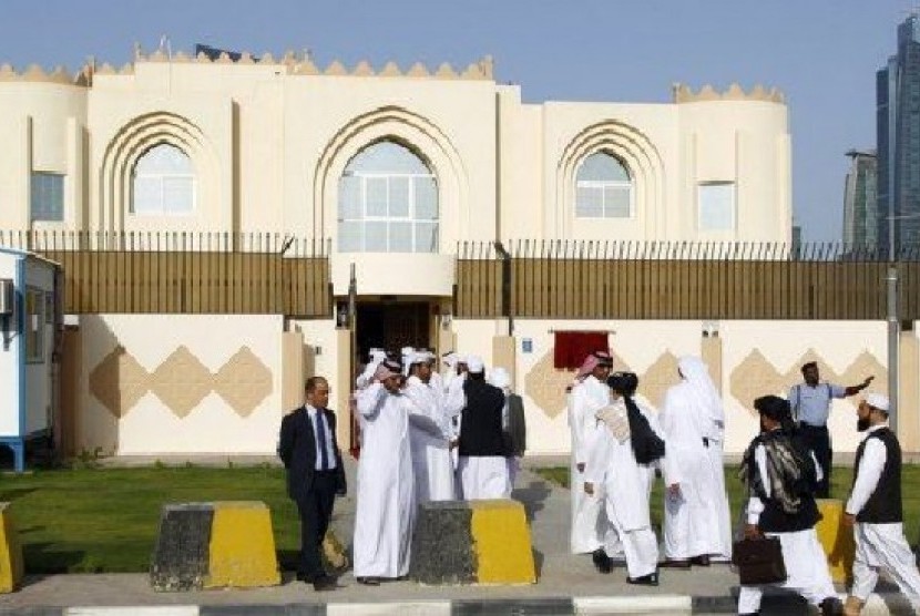 Agenda perdamaian Afghanistan dan Taliban dibahas di Qatar. Kantor Taliban di Doha Qatar (ilustrasi). 