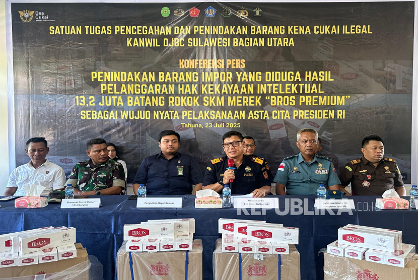 Bea Cukai Sulbagtara Tindak Impor 13 Juta Batang Rokok Asal Vietnam