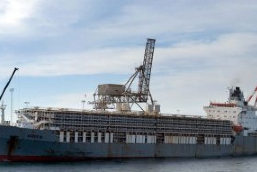 Kapal Bader III berlabuh di Pelabuhan Fremantle pekan lalu.