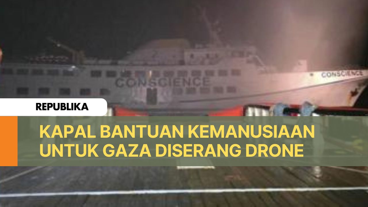 Kapal bantuan kemanusiaan untuk gaza yang diserang Drone.