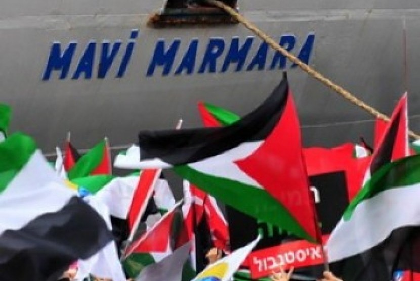 Kapal Mavi Marmara diserang serdadu Zionis ketika mengirim bantuan kemanusiaan ke Gaza.
