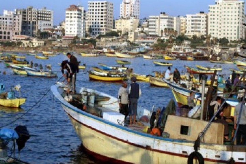 Kapal nelayan di Palestina