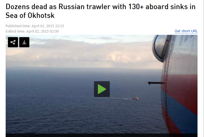 Kapal pencarian aparat Rusia dikirim untuk menemukan korban kapal tenggelam.