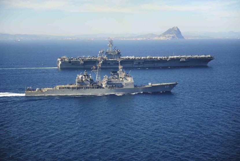 Kapal perang milik AS masuki perairan Yaman.