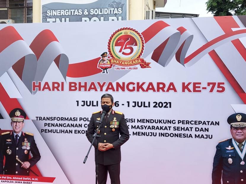 Kapolda Jabar, Irjen Pol Drs Ahmad Dofiri saat rilis di Mapolda, Kamis (1/7). 