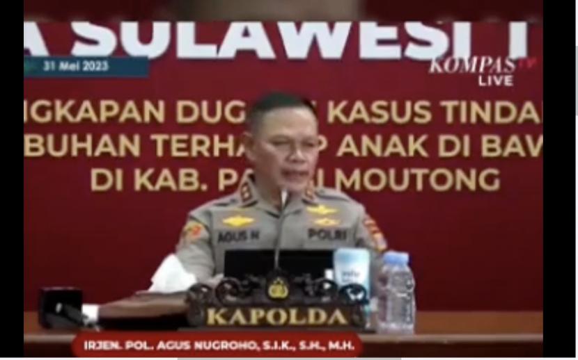 Kapolda Sulawesi Tengah Irjen Pol Agus Nugroho. Kompolnas membantah Kapolda Sulteng dengan sebut ada kekerasan seksual di Parimo.