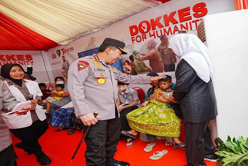 Kapolri Jenderal Listyo Sigit Prabowo menghadiri kegiatan Bakti Sosial Kesehatan di, Jawa Timur (Jatim), Kamis (22/6/2023). Kegiatan ini merupakan bagian dari rangkaian Hari Bhayangkara ke-77. 