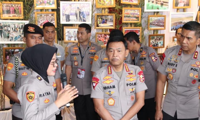 Kapolri Jenderal Pol Idham Azis saat membuka Rakernis SDM tahun 2020 di Pusdikmin Polri Gedebage, Kota Bandung.