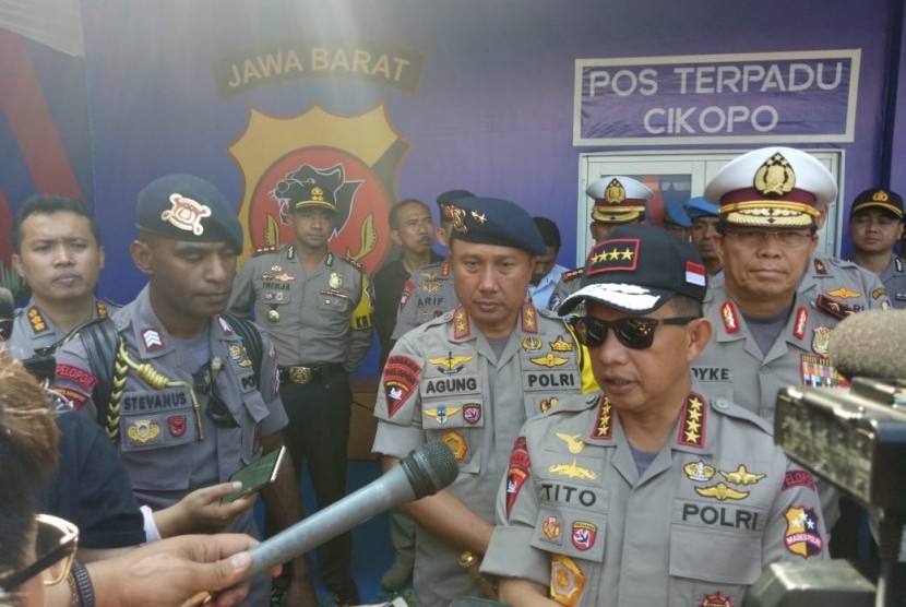 Kapolri Jenderal Tito Karnavian, saat mengunjungi Poskotis Cikopo, Kabupaten Purwakarta, Jabar, Kamis (14/6).
