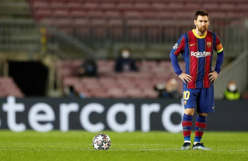 Kapten Barcelona Lionel Messi.
