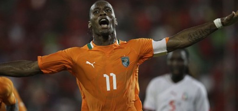 Didier Drogba saat masih aktif membela timnas. Drogba adalah kandidat komite eksekutif Pantai Gading tapi langkahnya dijegal.