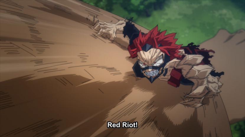 Karakter dalam anime My Hero Academia, Kirishima, yang juga dijuluki dengan Red Riot.
