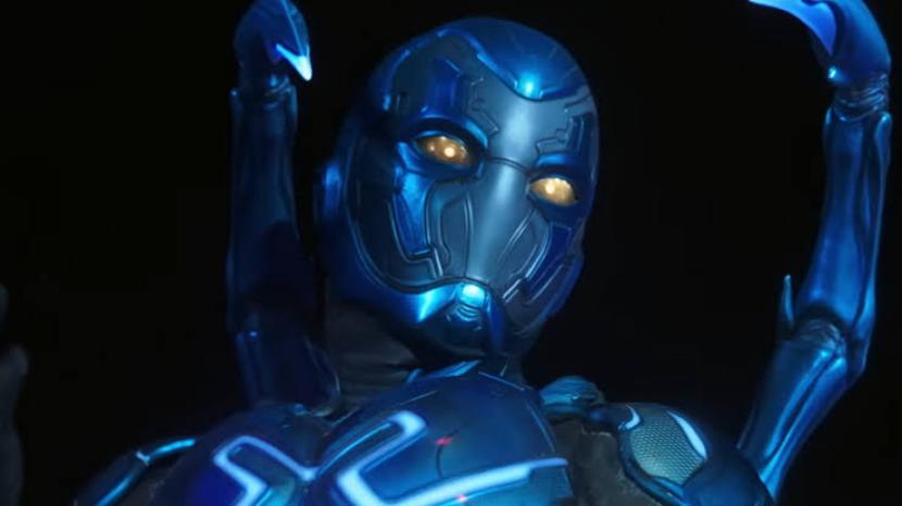 Salah satu adegan di film Blue Beetle. Perrforma lesu Blue Beetle di bioskop membuat masa depan DC Universe (DCU) diragukan.   