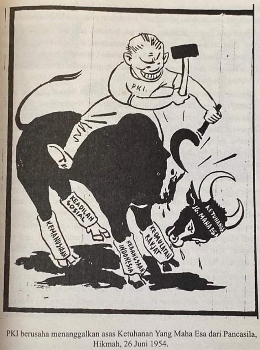Karikatur anti  PKI di media massa pada tahun 1953.