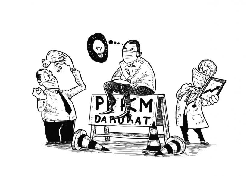 Karikatur Dilema PPKM Darurat