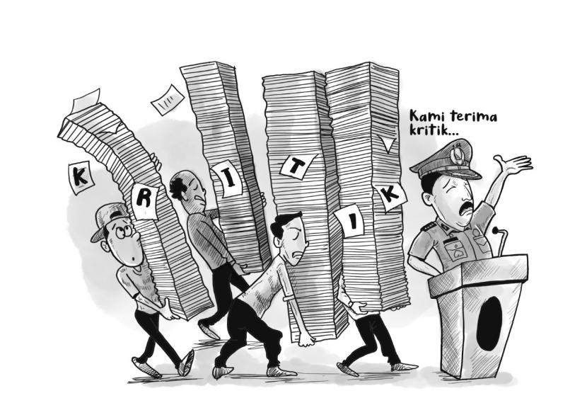 Karikatur opini Kritik Polisi