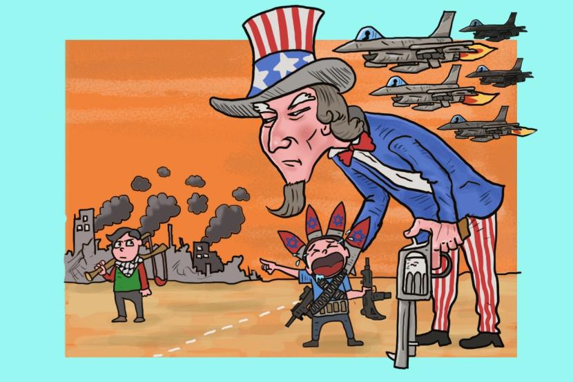 Karikatur Opini Republika : Amerika Bela Israel