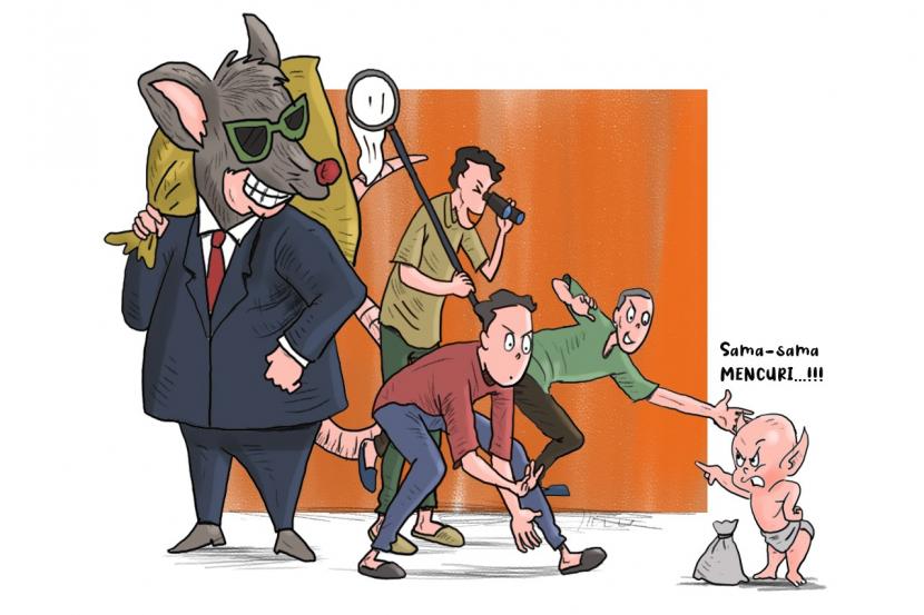 Karikatur Opini Republika : Tuyul dan Koruptor