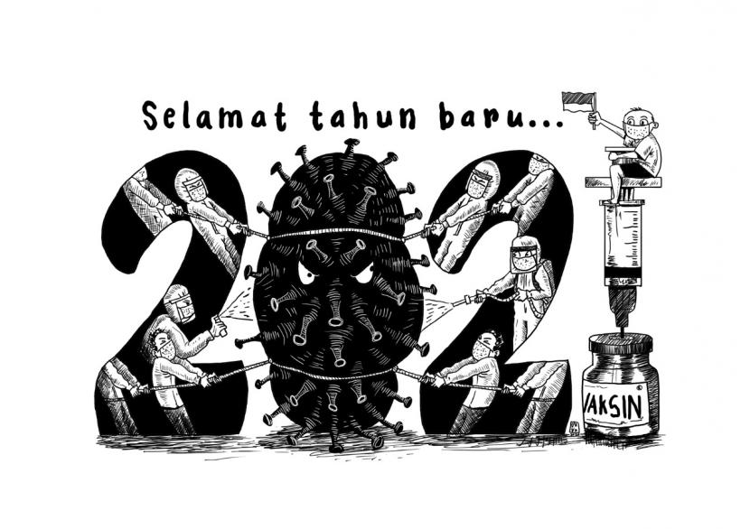 Karikatur Selamat Tahun Baru 2021