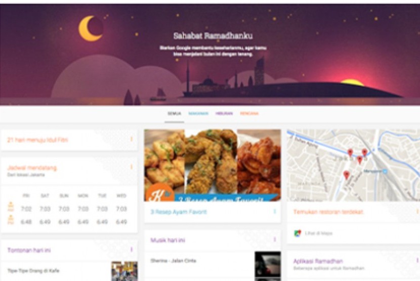Kartu Now edisi spesial Ramadhan di Google App.