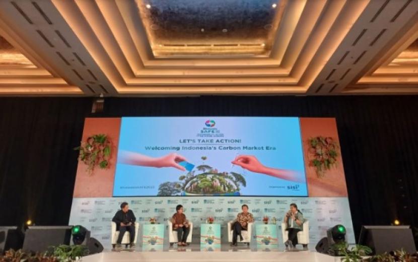 Katadata Sustainability Action for the Future Economy (SAFE) 2023 di Grand Ballroom Hotel Indonesia Kempinski Jakarta, Selasa (26/9/2023).
