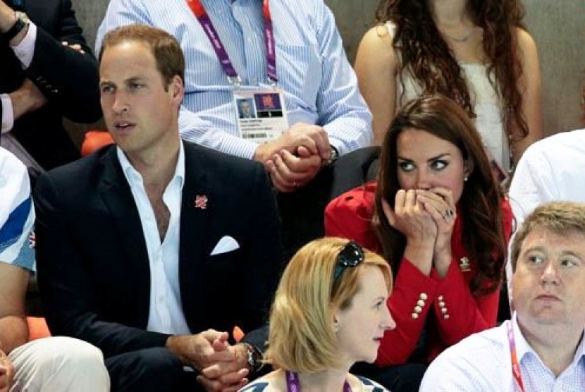 Kate Middleton dan Pangeran William saat menyaksikan salah satu pertandingan di ajang Olimpiade London 2012