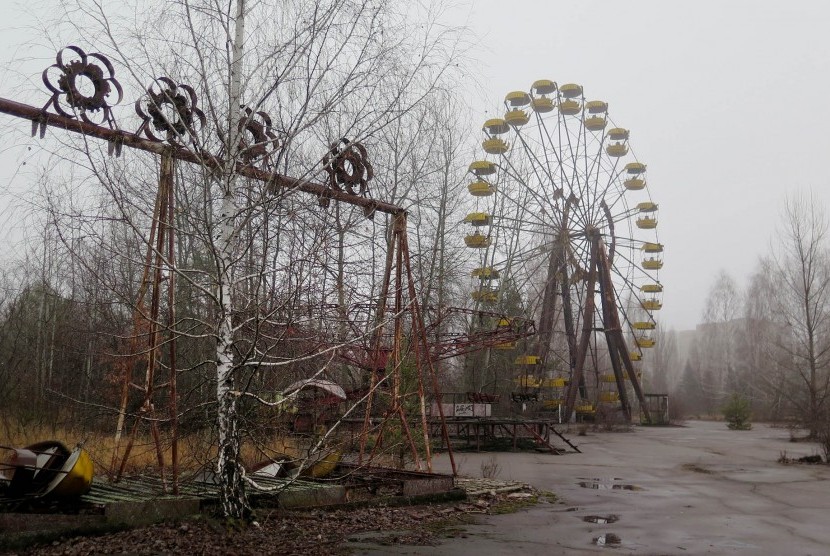 kawasan nuklir Chernobyl. Ilustrasi